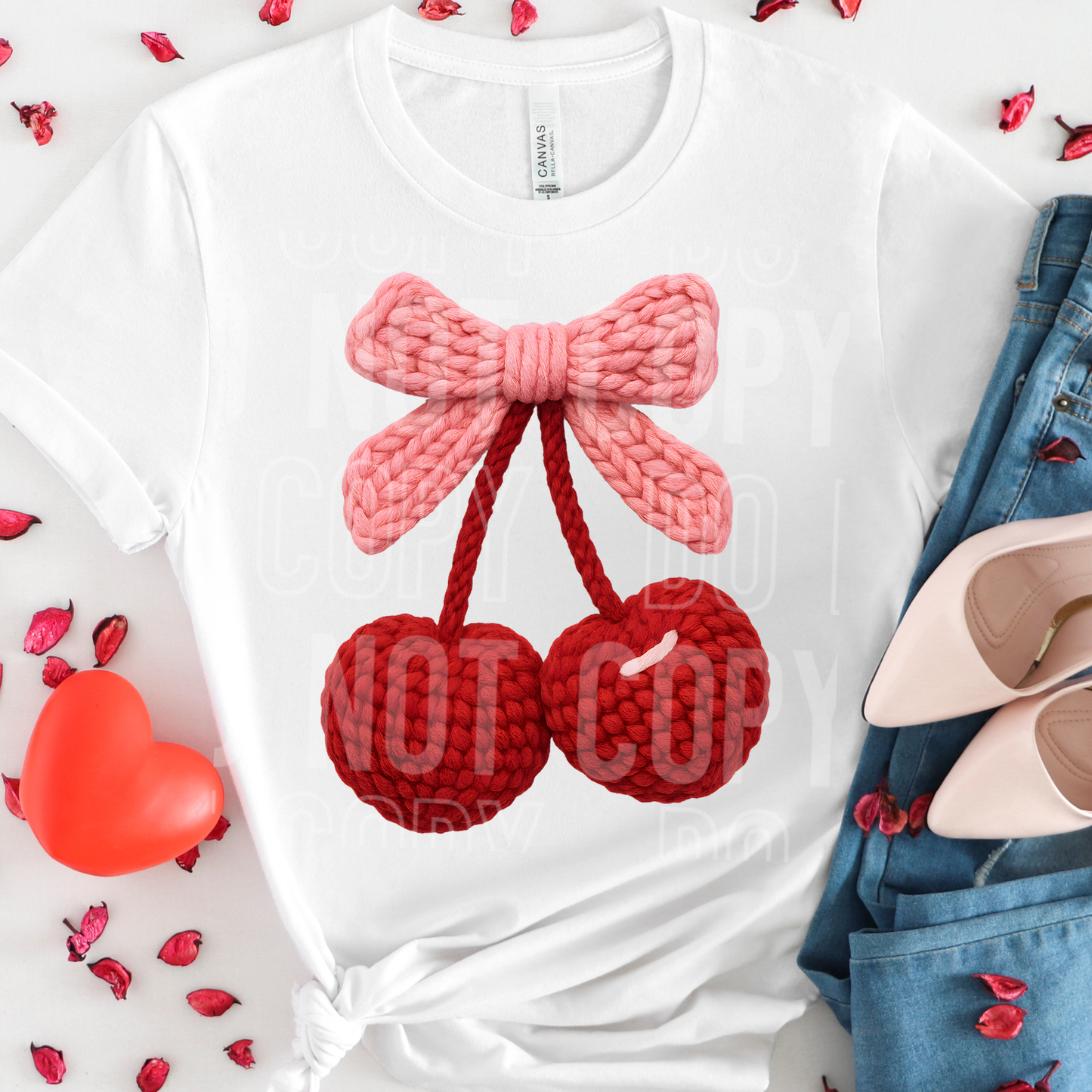 Red Cherry With Bow - TRANSFER (SBB)