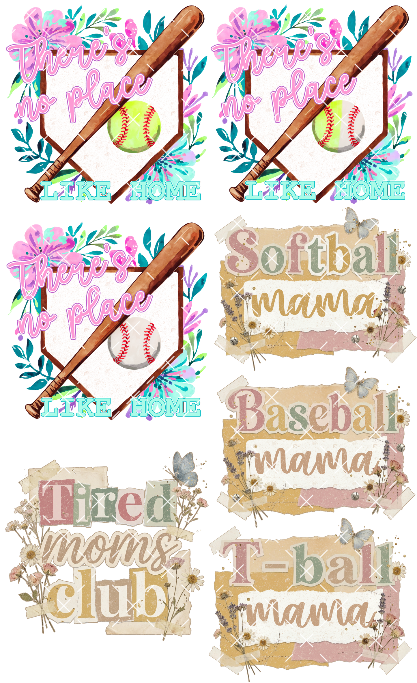Baseball Softball & Tired Moms Club - PRE MADE GANG SHEET
