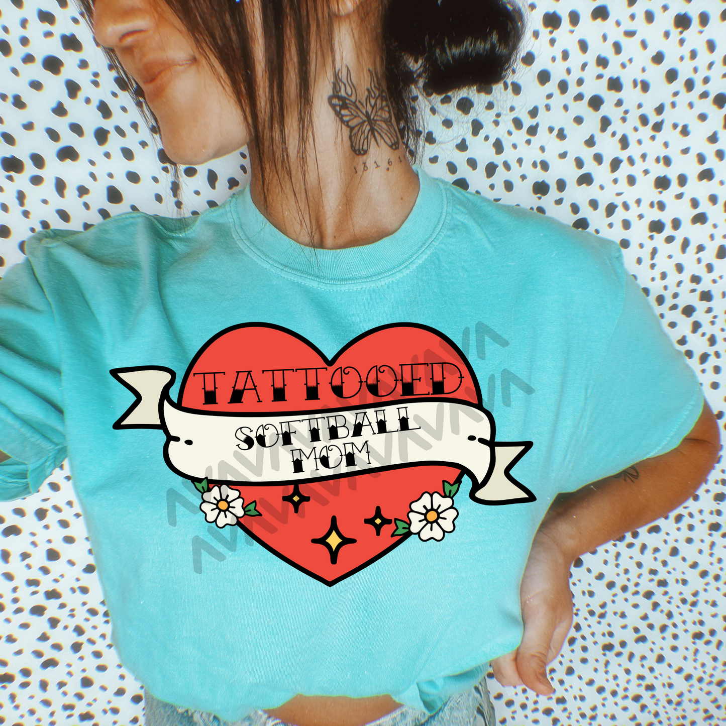 Tattooed Softball Mom - TRANSFERS (WF)