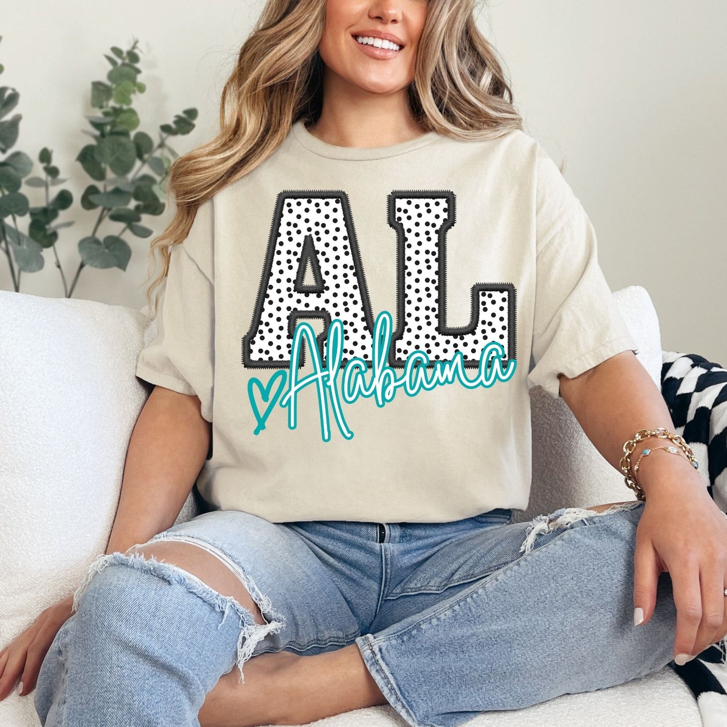 All States Dotted Faux Embroidery- Transfer (E)