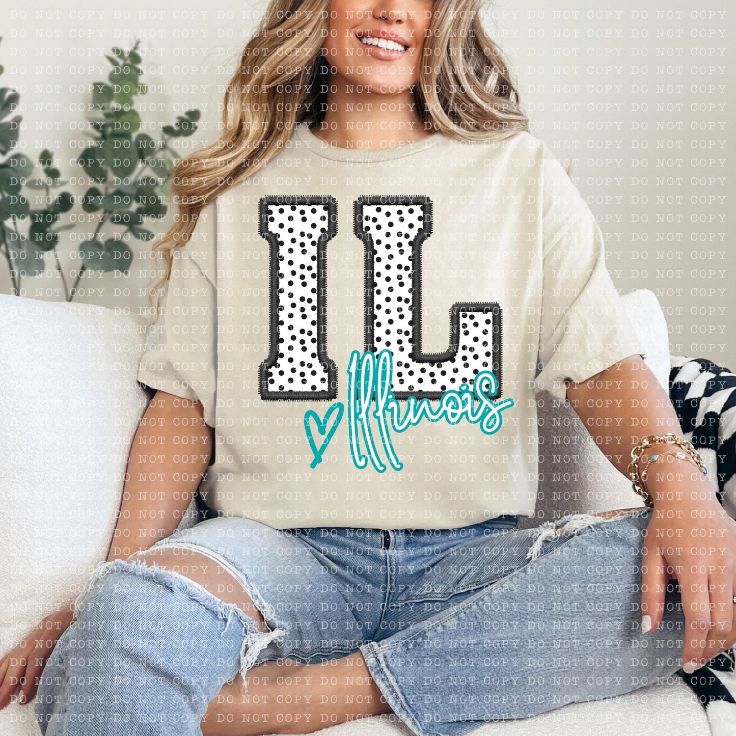 All States Dotted Faux Embroidery- Transfer (E)