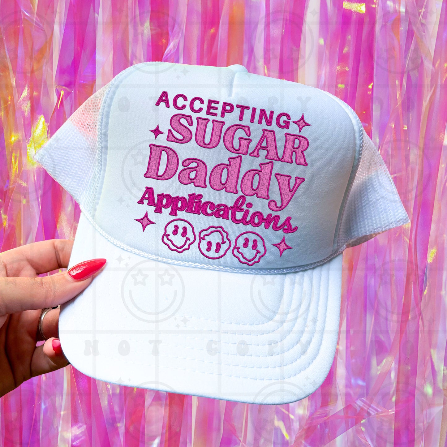 Accepting Sugar Daddy Applications Faux Embroidery - TRANSFERS (HW)