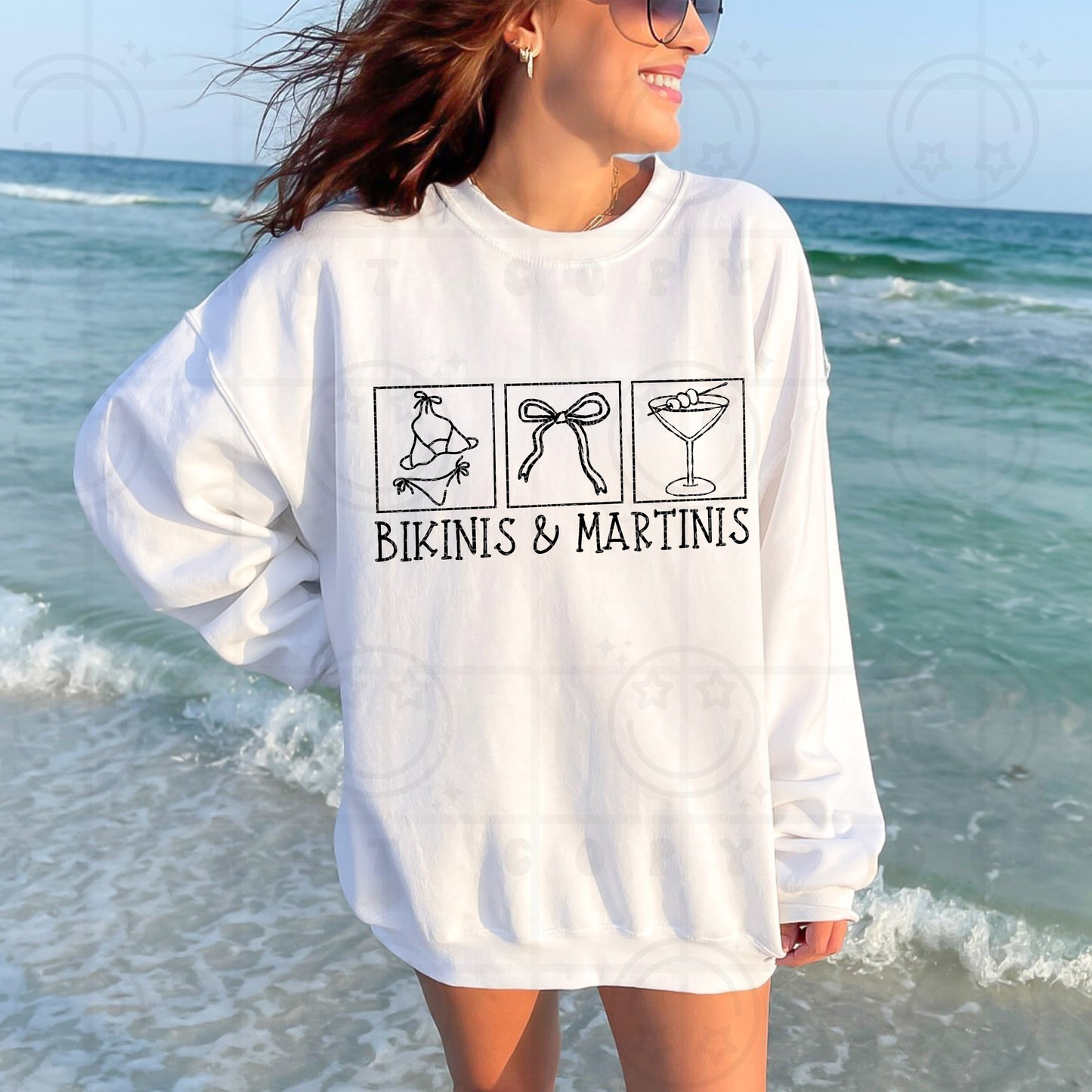 Bikinis and Martinis Black Ink - TRANSFERS (HW)