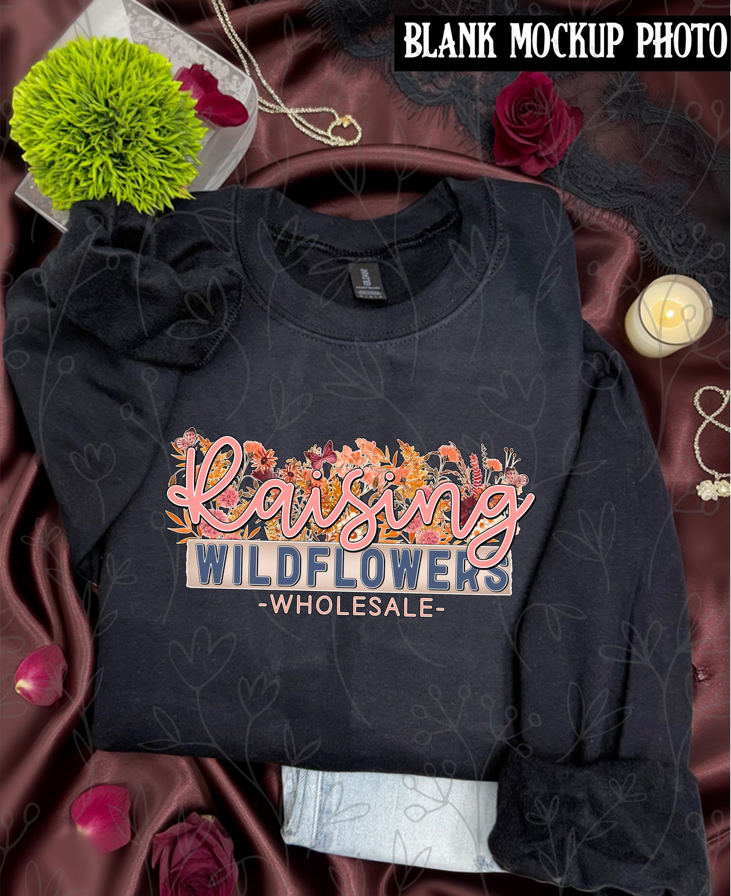 Gildan 18000 Sweatshirt Blank Mock up photo | black