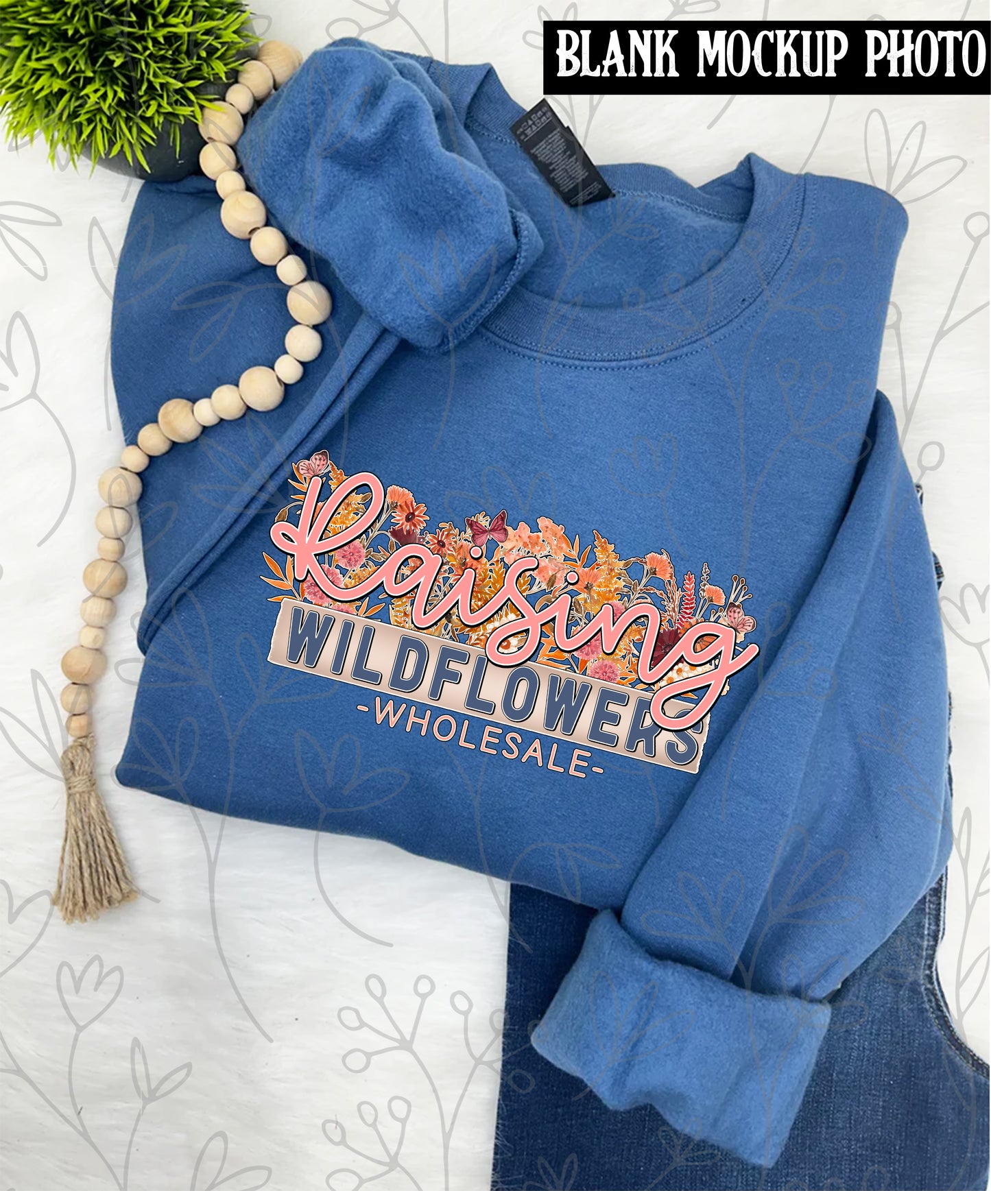 G18000 Sweatshirt Blank Mock up photo | Indigo Blue