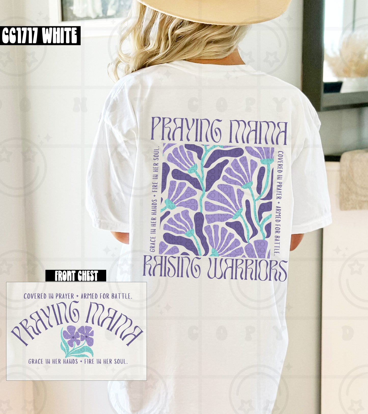 Praying Mama Raising Warriors Purple - Transfer (HW)