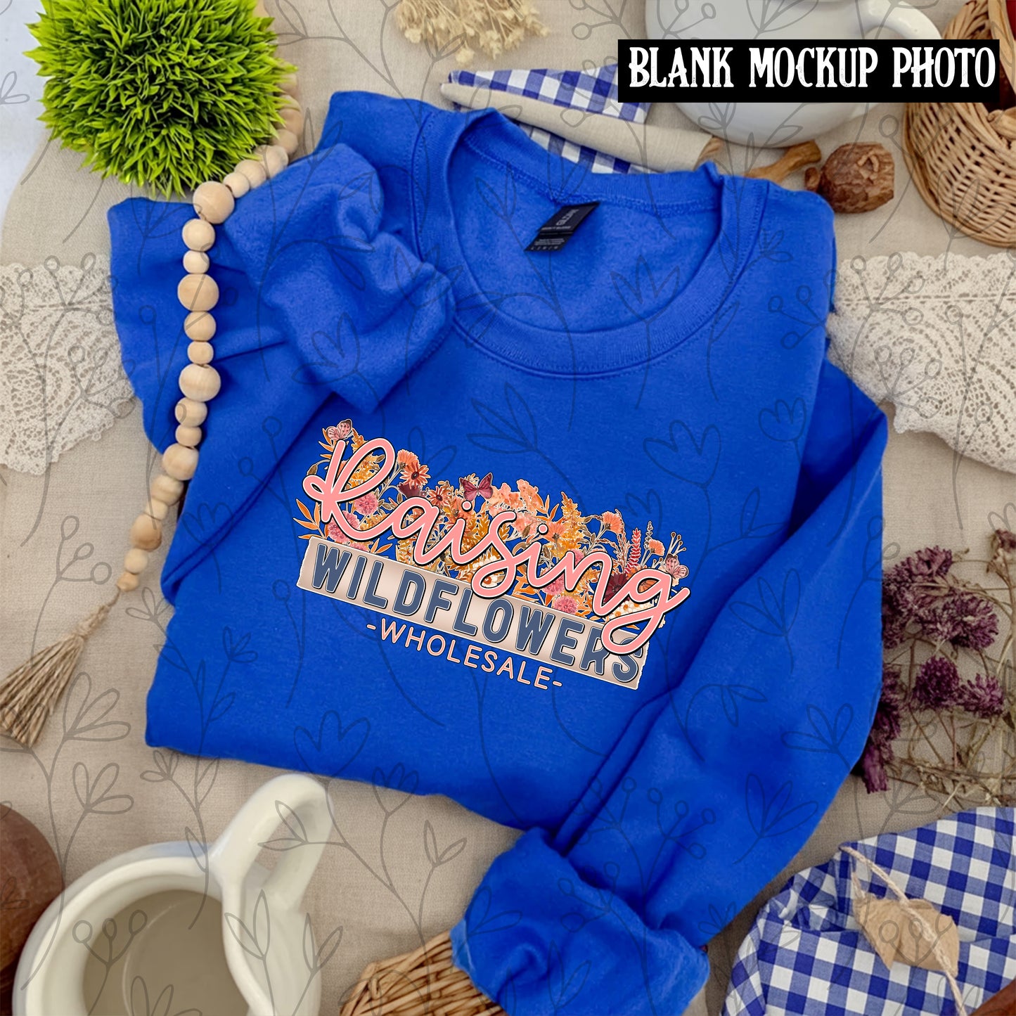 Gildan 18000 Sweatshirt Blank Mock up photo | Royal Blue