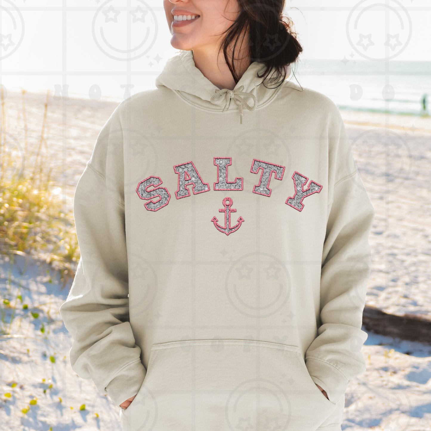 Salty Anchor Faux Embroidery Various Ink Colors - Transfer (HW)