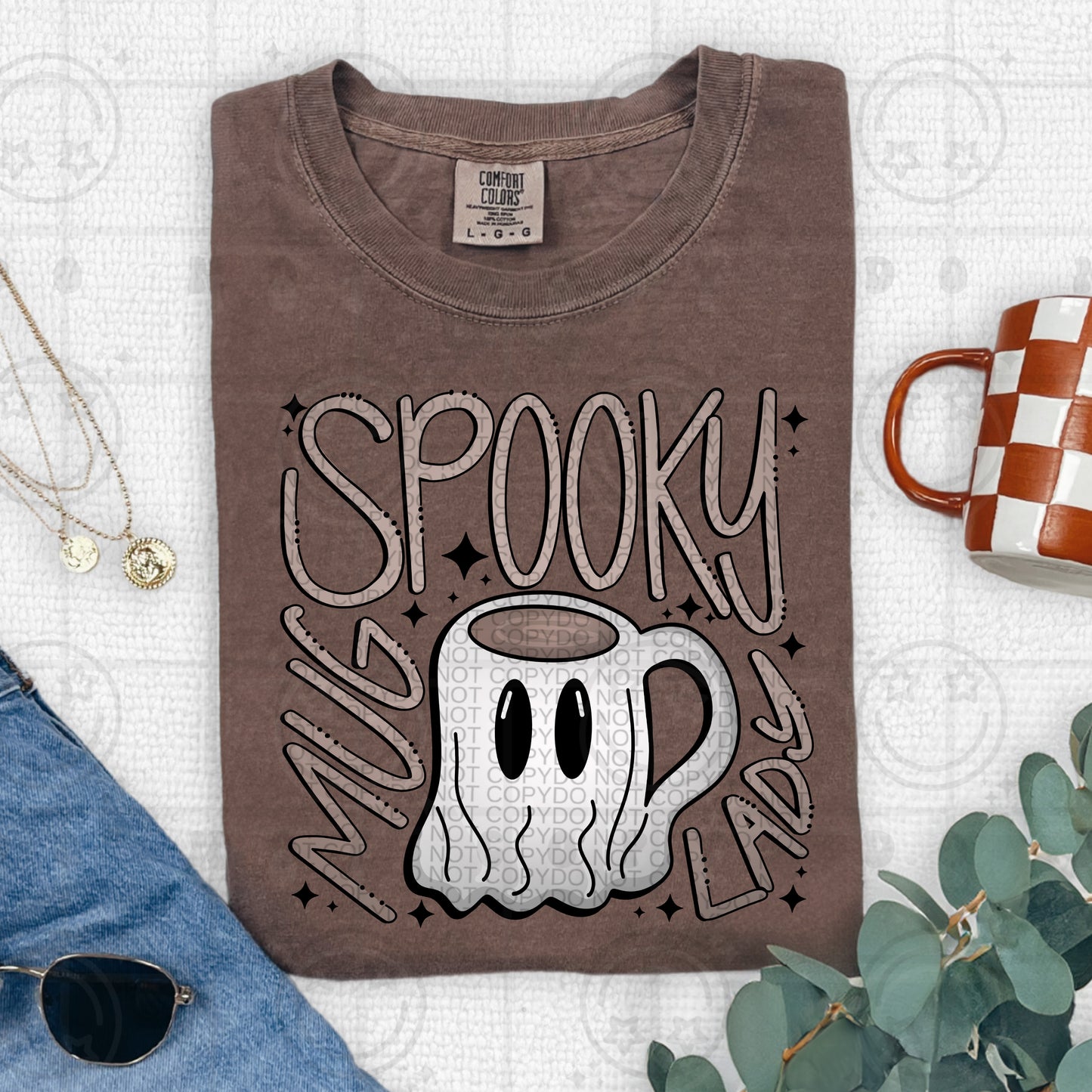 Spooky Mug Lady - TRANSFER (HW)