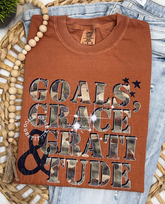 Goals, Grace & Gratitude  - YAM COMPLETED TEE