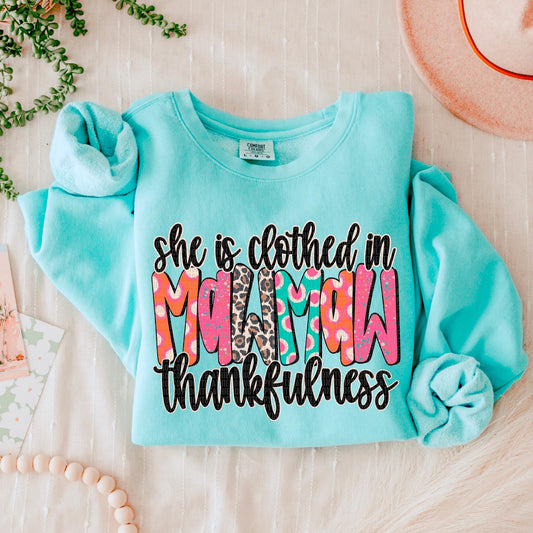 She is clothed in thankfulness MAWMAW- Transfer (SDD)