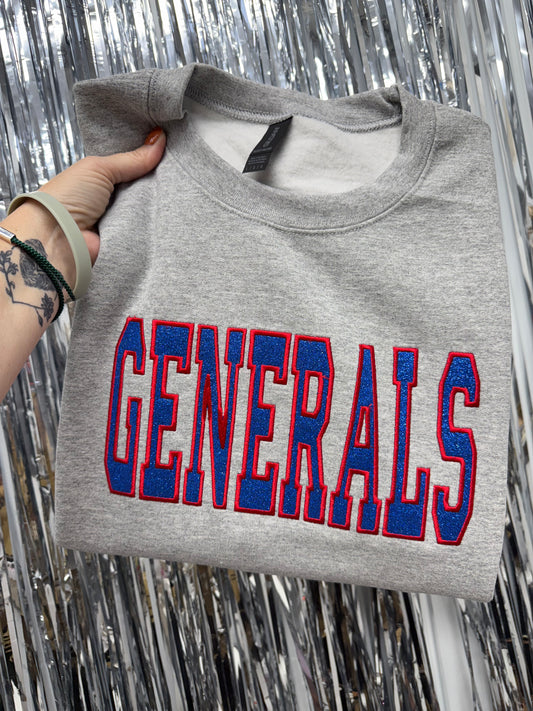 CUSTOM Glitter Applique Sweatshirt- Embroidered