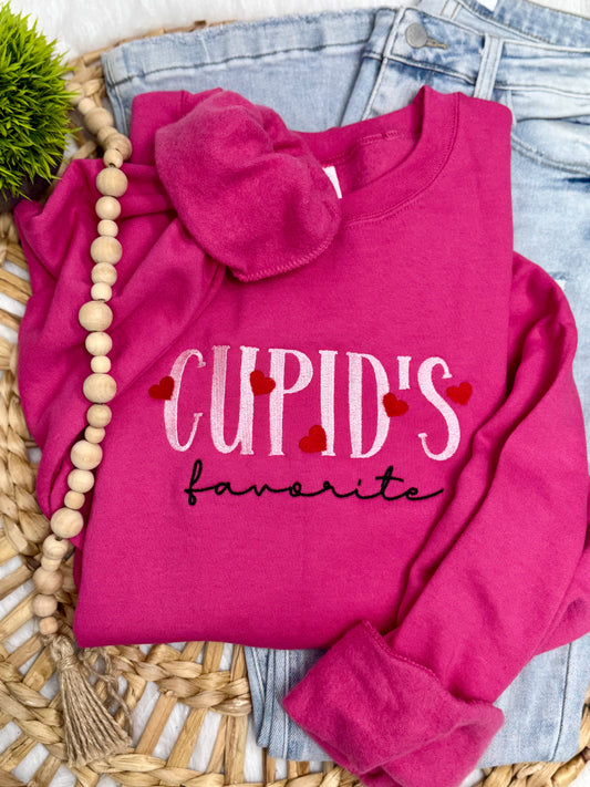 Cupid's Favorite -EMBROIDERED SWEATSHIRT