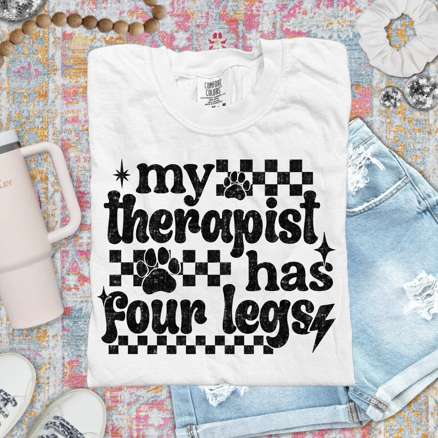My Therapist Has Four Legs / Black - TRANSFER (S)