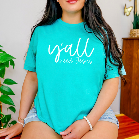 Y'all Need Jesus / White - TRANSFER (OHDD)