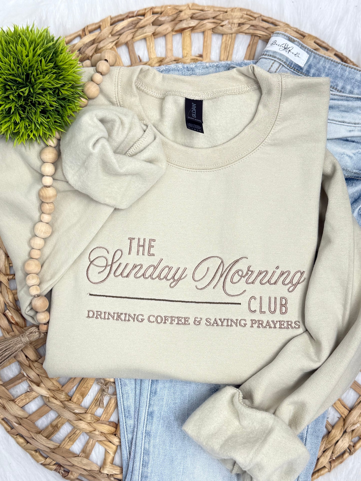 Sunday Morning Club  EMBROIDERED SWEATSHIRT