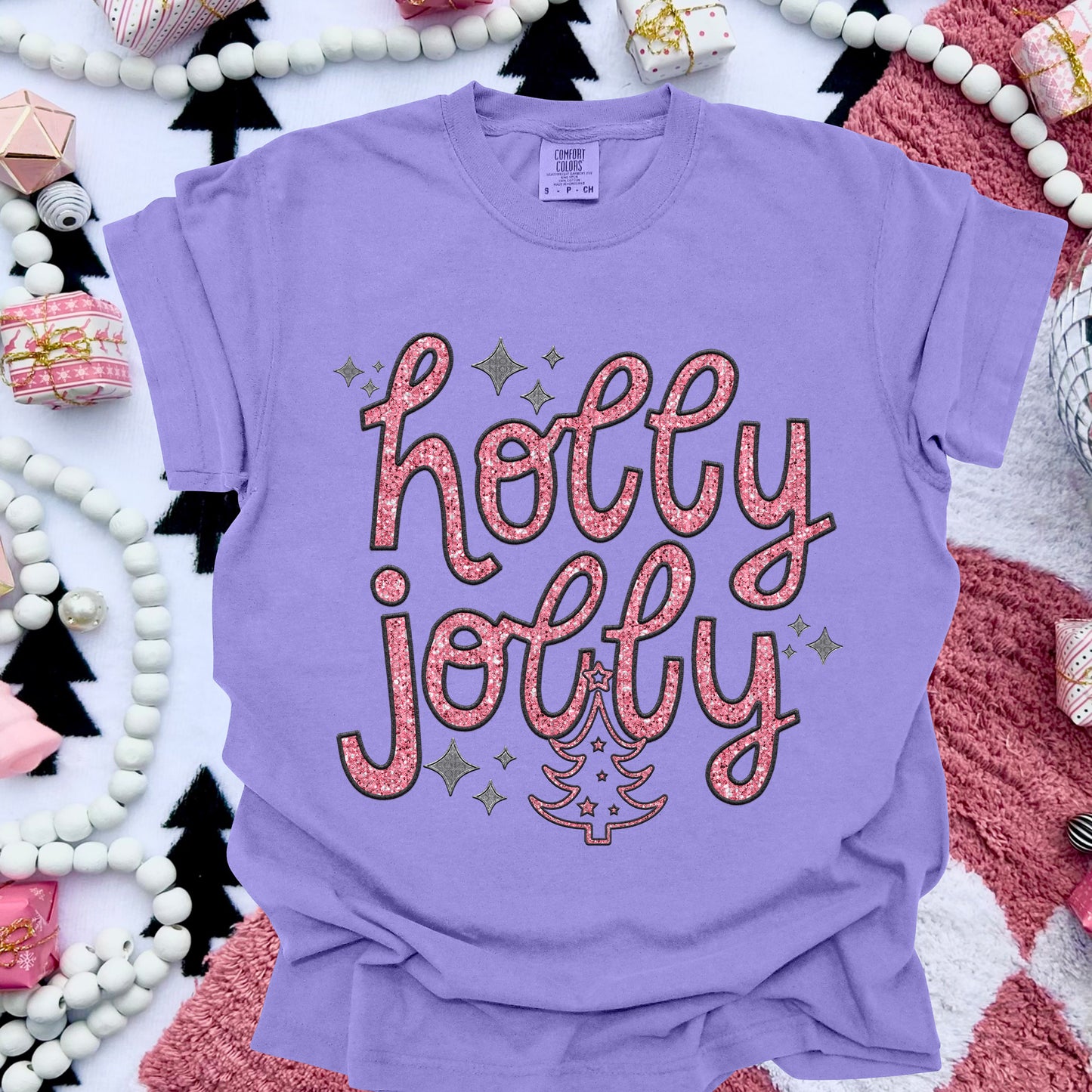 Holly Jolly Pink/Grey - TRANSFER (RT)