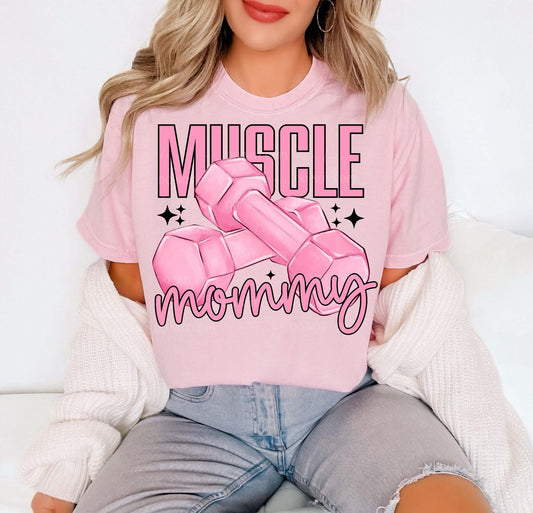 Pink Muscle Mommy Weights - TRANSFER (L)