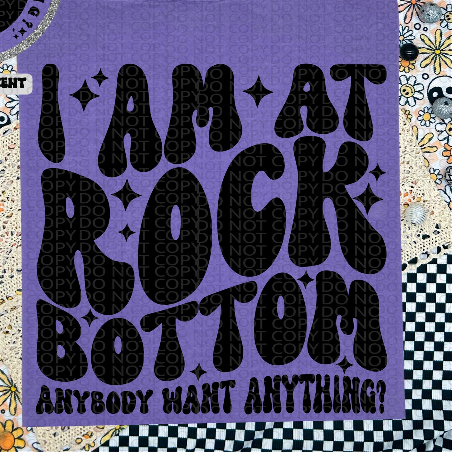 I Am At Rock Bottom BACK ONLY - TRANSFERS (HW)