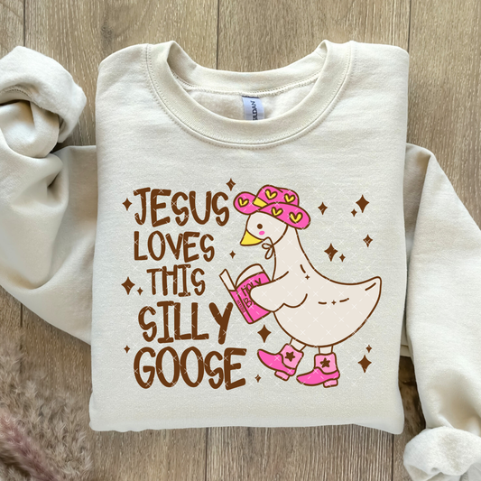 Jesus Loves This Silly Goose / Pink - TRANSFER (OHDD)