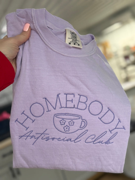 Homebody antisocial club t-shirt- SIZE MEDIUM