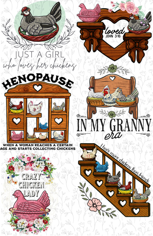 Hen on a nest - GANG SHEET -12/10