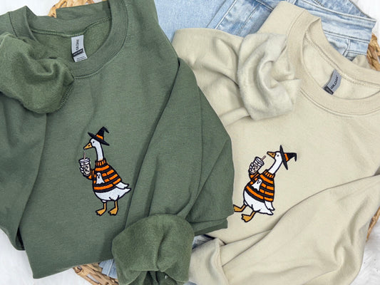 Halloween Goose - EMBROIDERED SWEATSHIRT