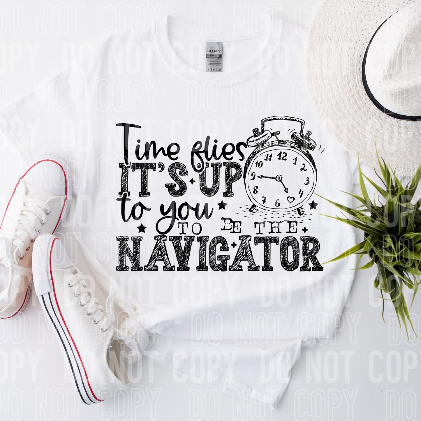 Time Flies It's Up To You To Be The Nagivator (BLACK)- TRANSFERS (SBB)