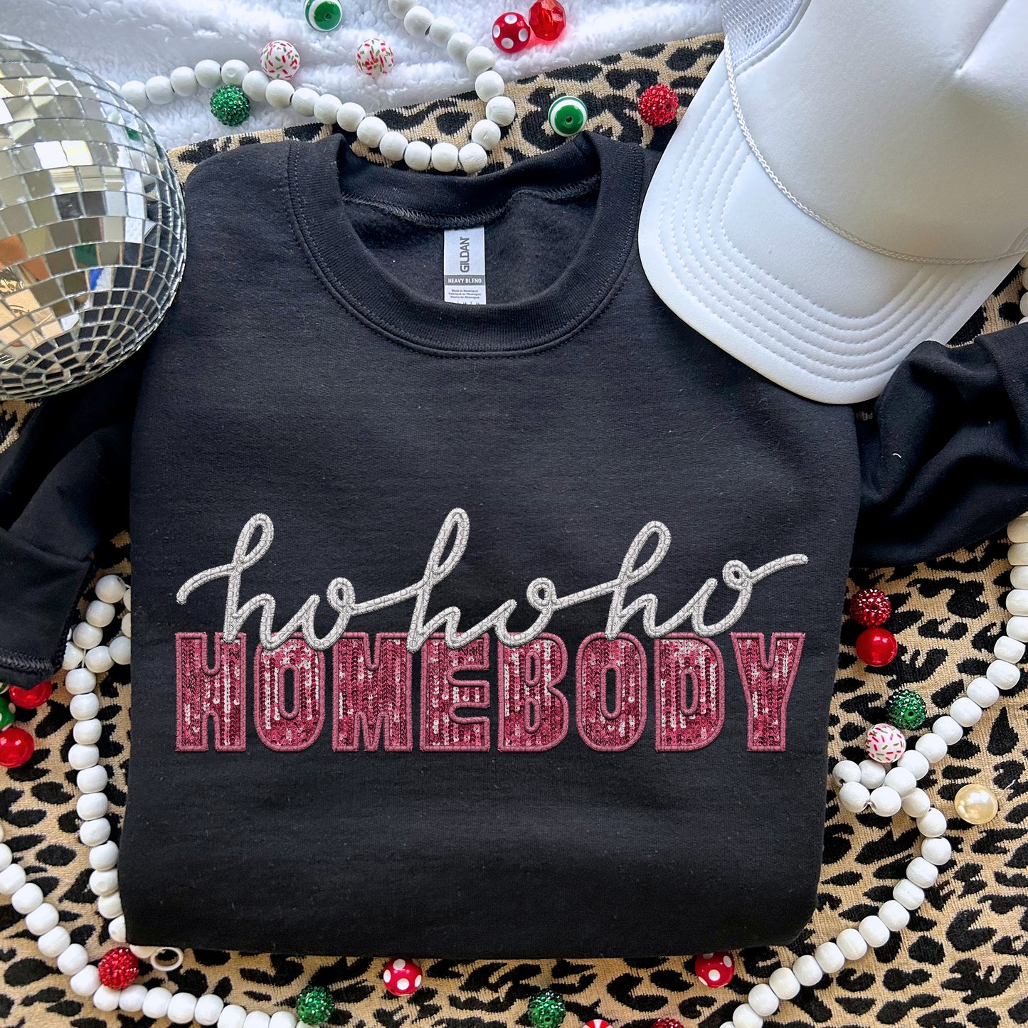 Homebody Pink Sequin White - TRANSFERS (RT)
