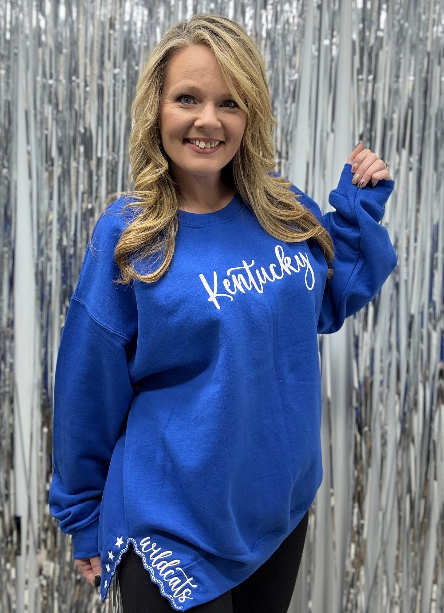 CUSTOM Team/State with side slit mascot & stars - EMBROIDERED