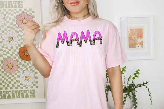 Pink cheetah Mama - Transfer (TE)