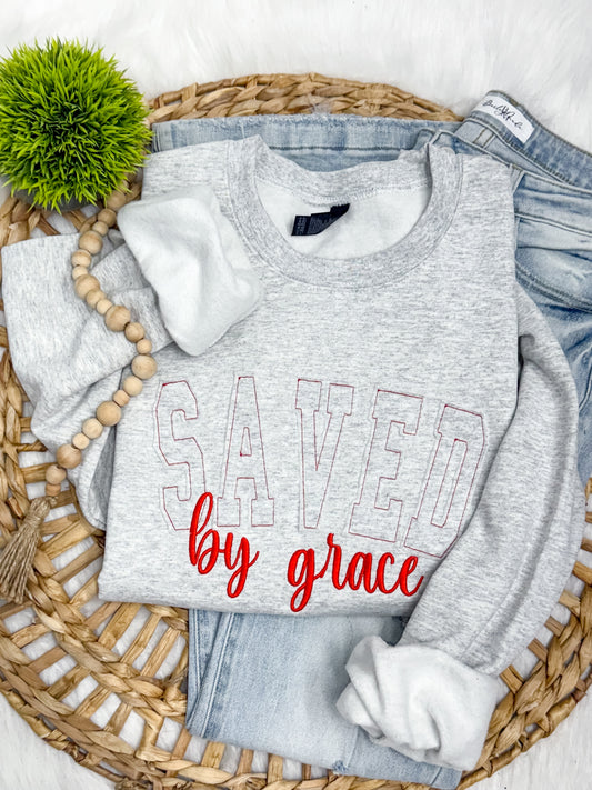 RAGGY Saved By Grace - EMBROIDERED SWEATSHIRT