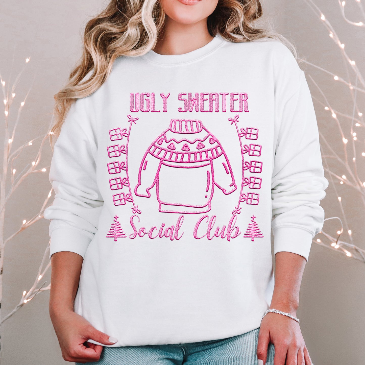 Ugly Sweater Social Club Pink - TRANSFER (RT)