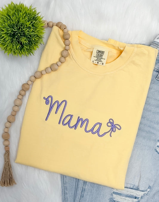 Mama Bow - EMBROIDERED TEE