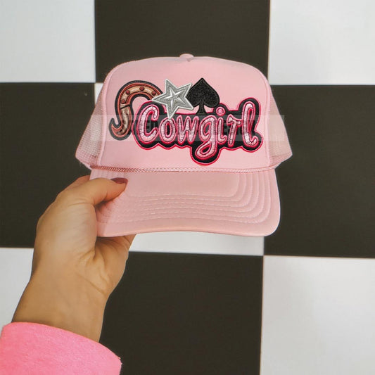 Pink Cowgirl- Hat Transfer (S)