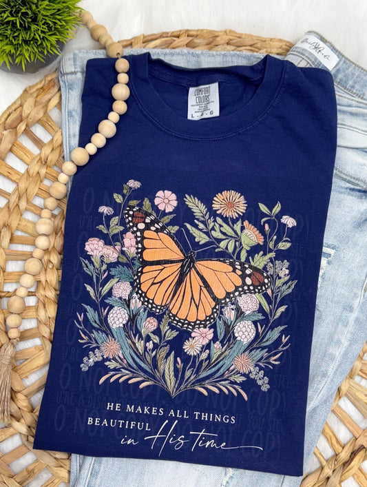 He makes all things beautiful- NAVY COMPLETED TEE