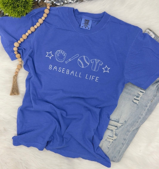 Baseball Life- EMBROIDERED TEE