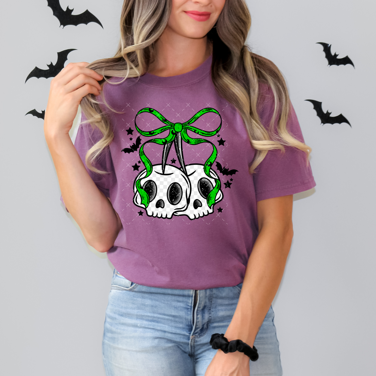 Green Skelly Bow - TRANSFER (Unhinged)