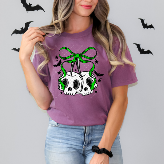 Green Skelly Bow - TRANSFER (Unhinged)