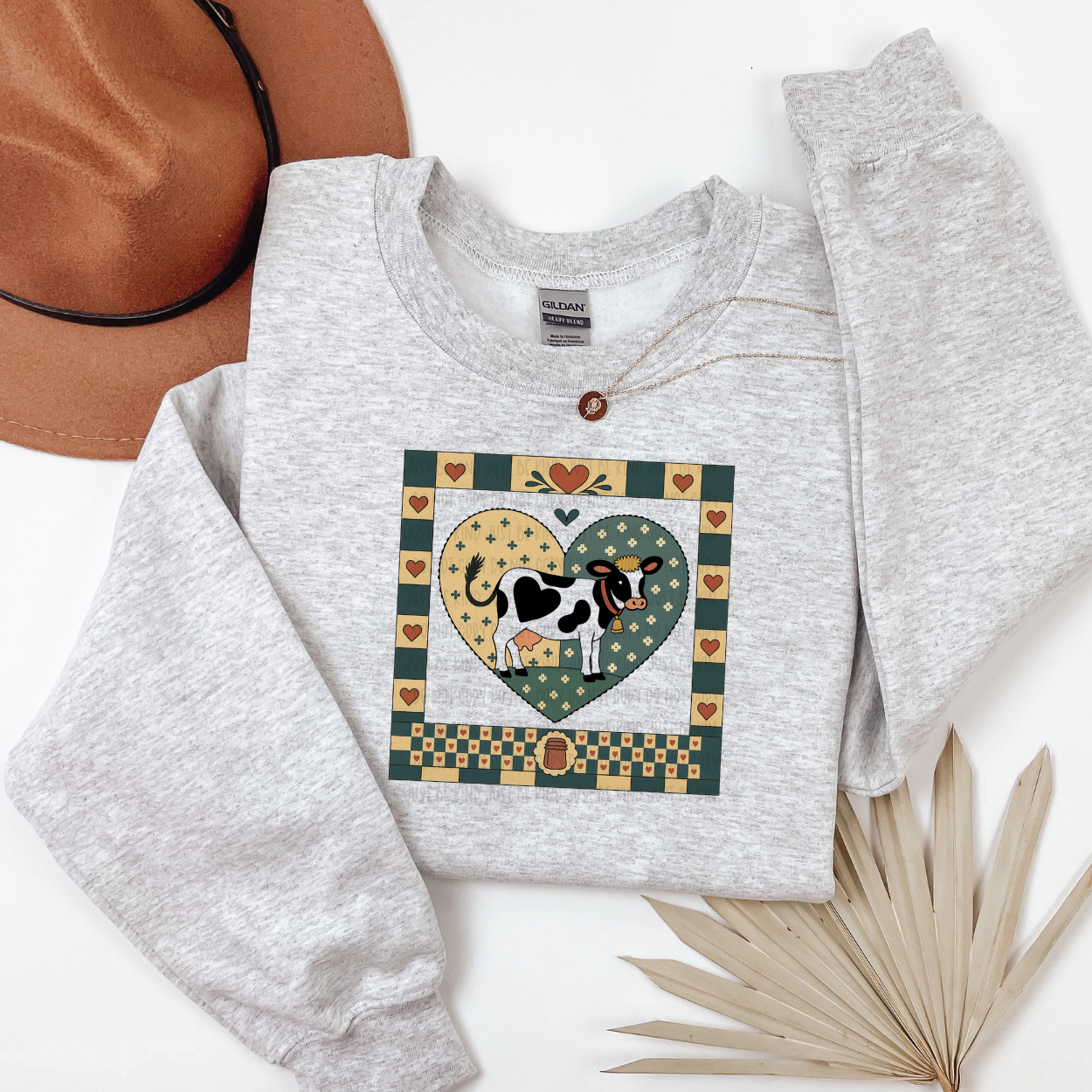 Cow Quilt Block - TRANSFER (CS)