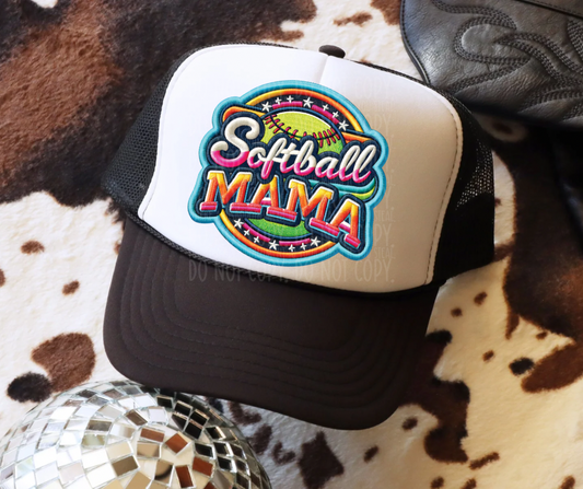 Softball Mama- Hat Transfer (DD)