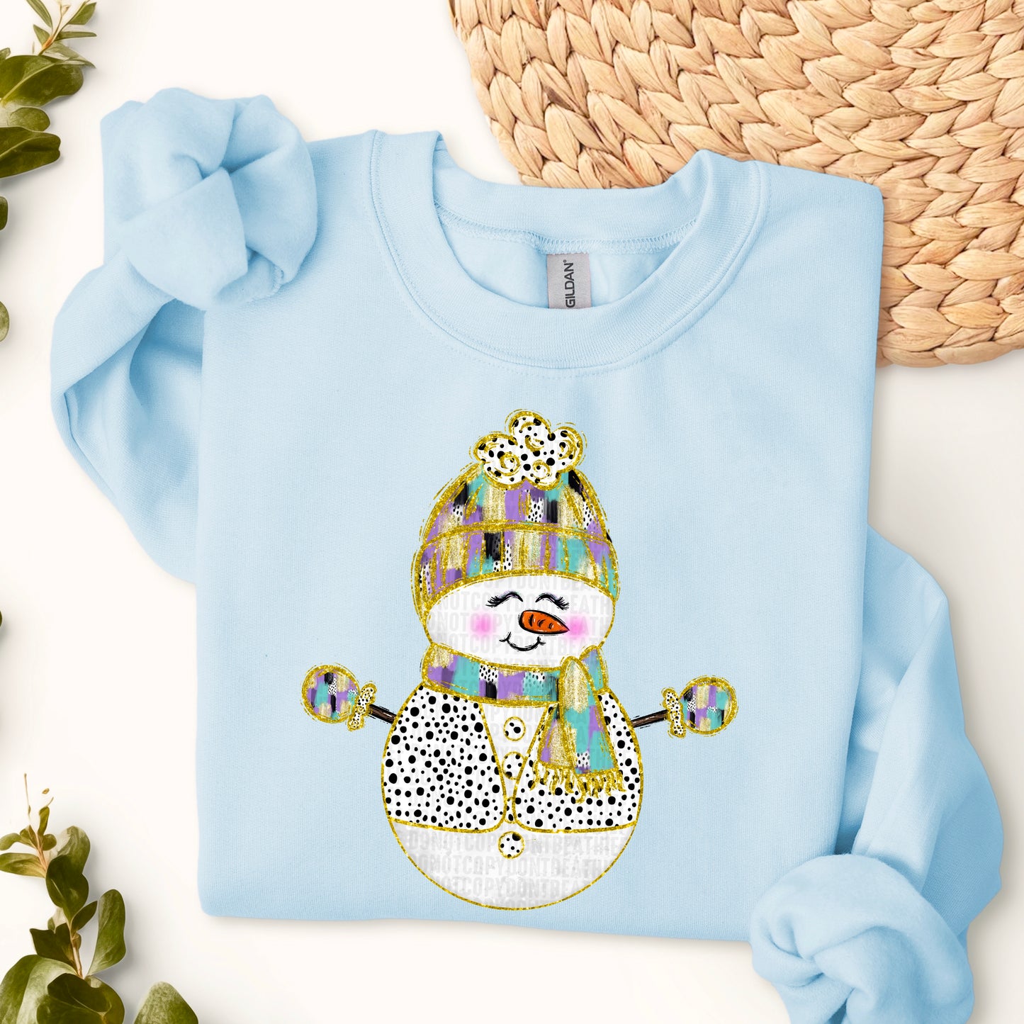 Snowman with Hat and Mittens - TRANSFER (SDD)