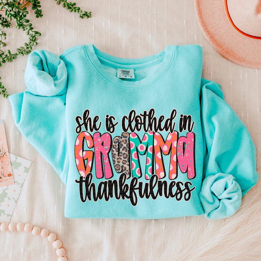 She is clothed in thankfulness GRAMMA- Transfer (SDD)