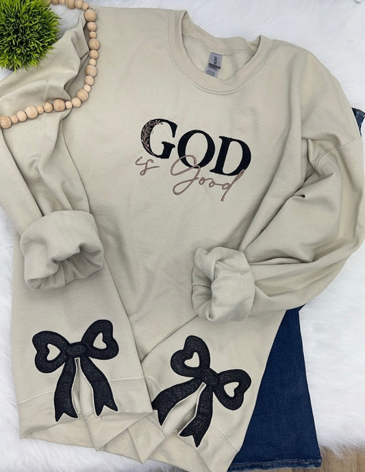 God is good - EMBROIDERED (Sand)