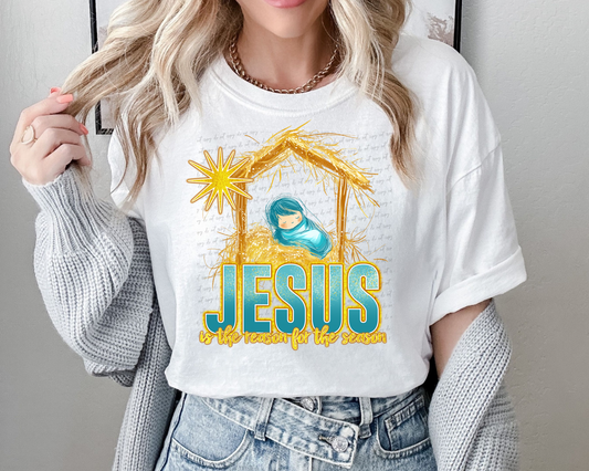Jesus is the Reason Manger with Star - TRANSFER (SS)