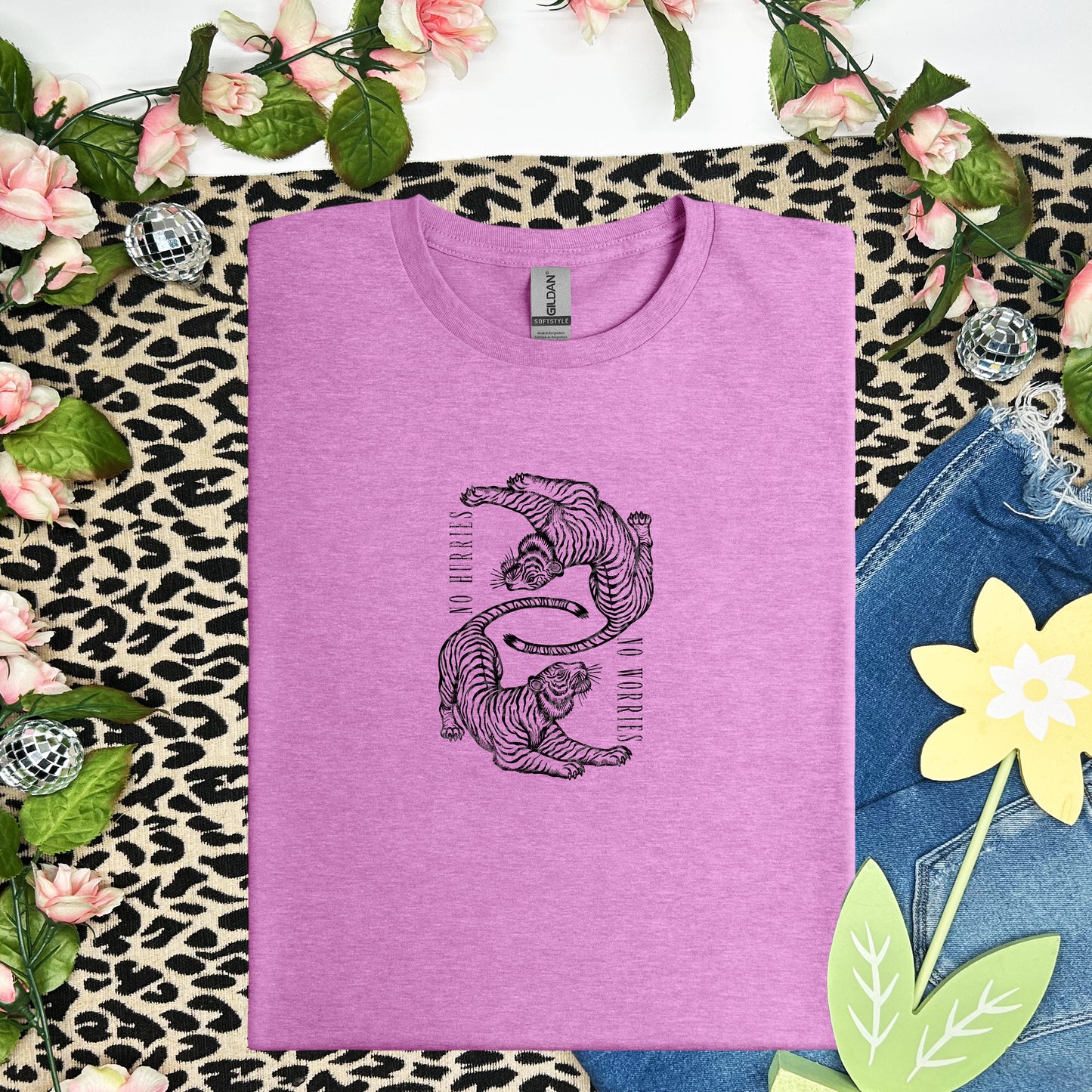 No Hurries No Worries Tigers Various Ink Colors - Transfer (SD)