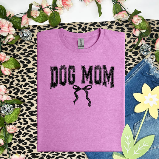 Dog Mom with Bow Various Ink Colors - Transfer (SD)