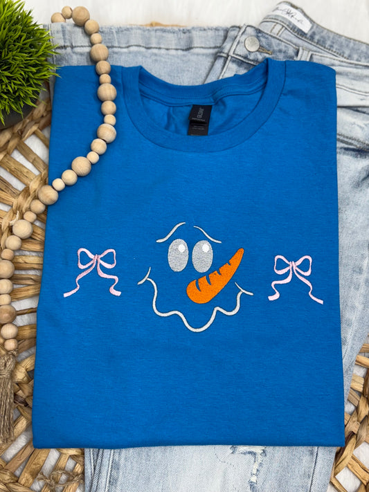 Snowman with bows - EMBROIDERED SWEATSHIRT (Copy)