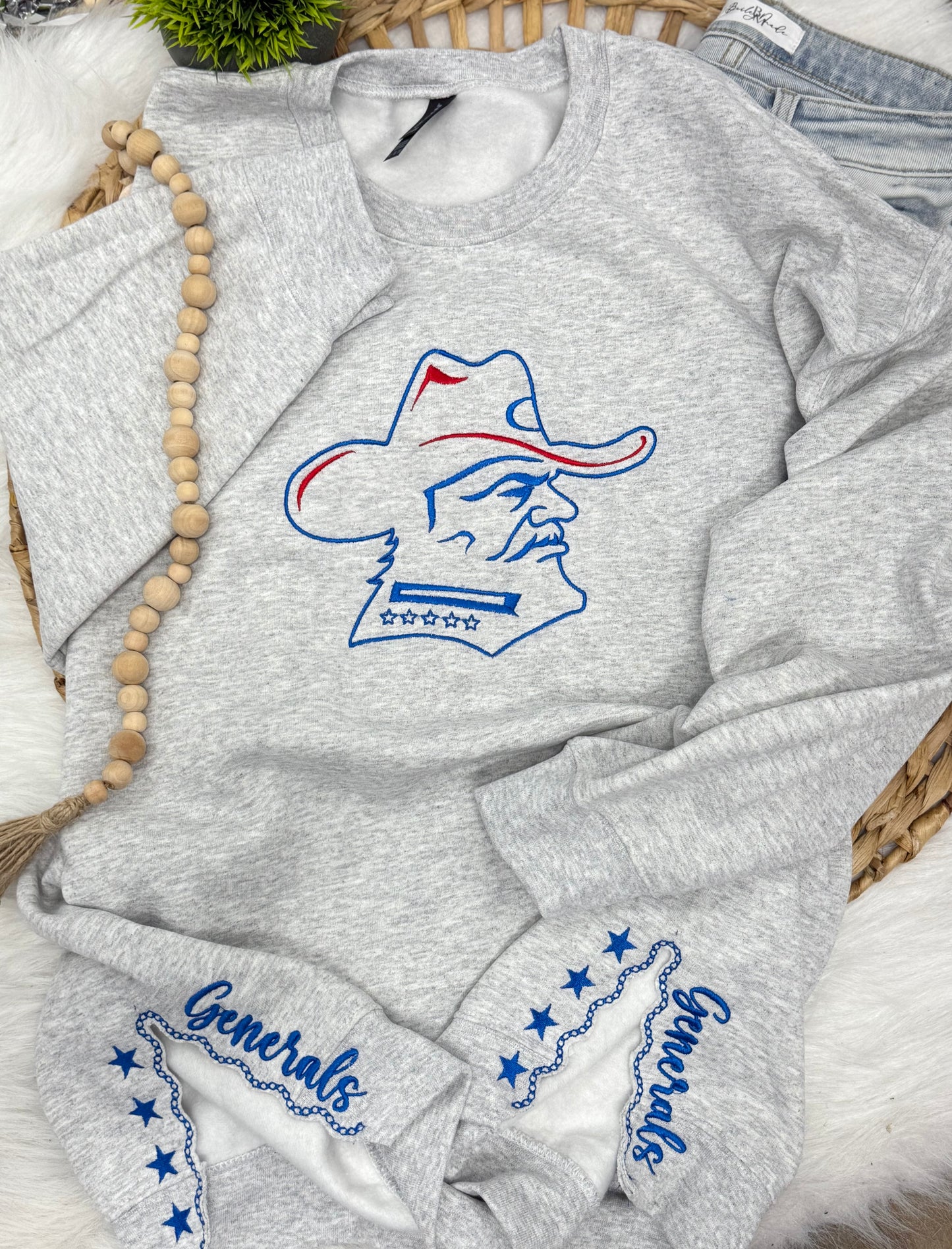 Generals Mascot with side detail -EMBROIDERED