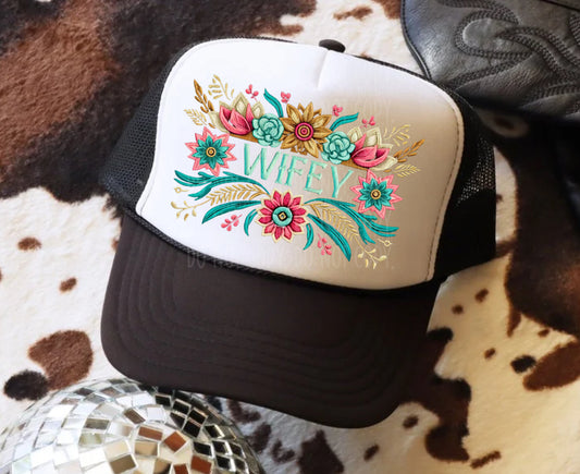 Wifey floral- Hat Transfer (DD)